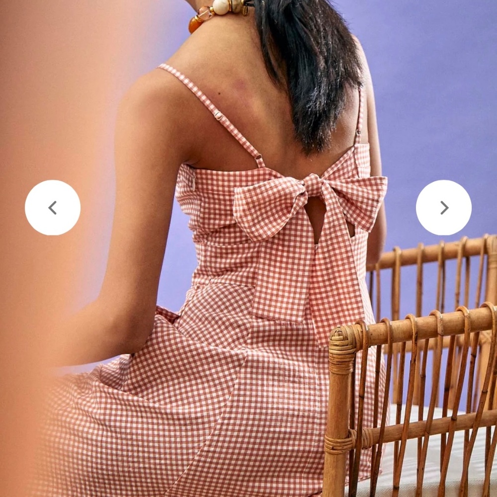 Hunter Bell Red Gingham Midi Dress - Picture 3 of 4
